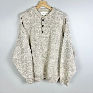 NORTHWOODS Ragg Sweater Vintage 90s‎ Wool Cotton Men's Lg Chunky Oatmeal Beige